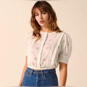 ROUJE ✨ Mathias cotton blouse white 36 S